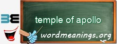 WordMeaning blackboard for temple of apollo